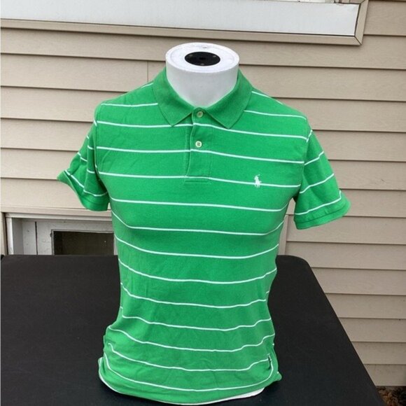 Country Club Chic Polo by Ralph Lauren green and white polo size large - Picture 1 of 4